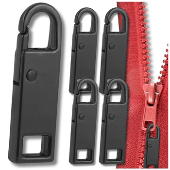 Set de 5 piese de brelocuri cu fermoar din metal negru