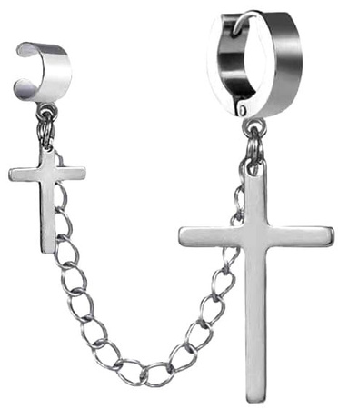 Cercei cu cruce din argint, cruci punk din oțel chirurgical