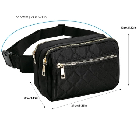 Negru impermeabil femei rinichi sachet curea de umăr sac de șold