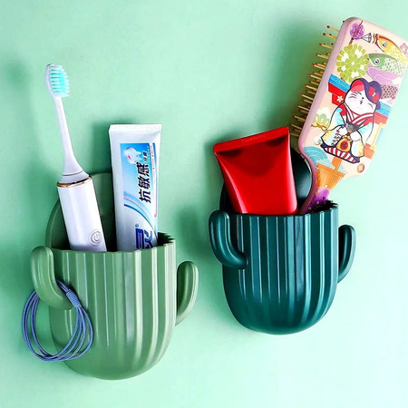 Organizator Recipient de baie pentru perii sau accesorii, verde