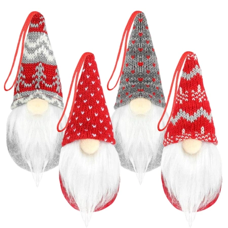 Gnom de Crăciun Moș Crăciun 15 cm Set de agățat Gnome de 4