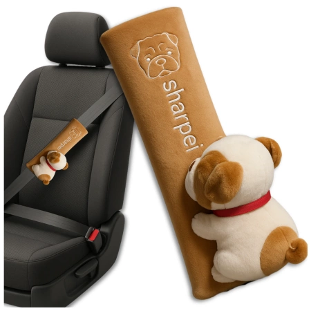 Husă centură de siguranță câine de pluș pentru copii