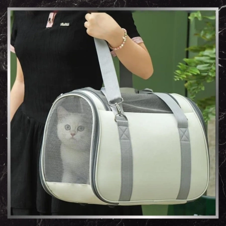 BAD&BAGS transport bej pentru geanta auto pentru caini mici