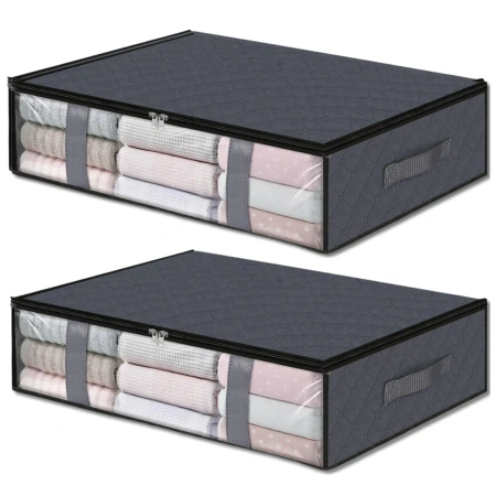 Set organizator de 2 piese pentru dulap, geantă mare gri, 60x45cm