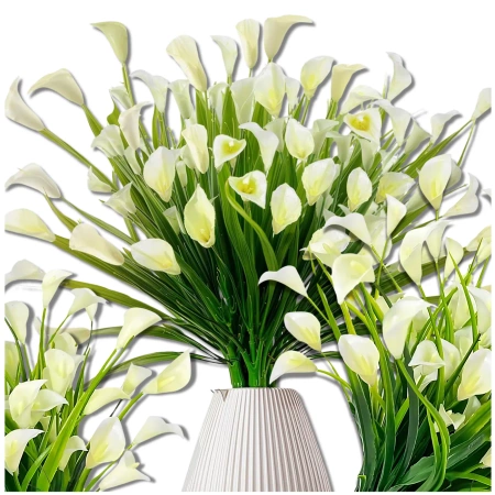 Flori artificiale crini albi decor buchet calla 5buc
