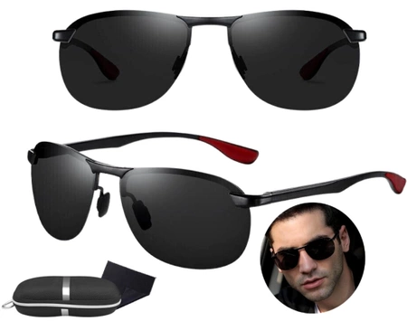Ochelari de soare polarizați din metal pentru bărbați