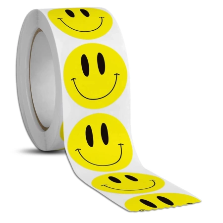 Autocolante colorate pentru copii, pe rolă de 500 buc. Zâmbet motivațional