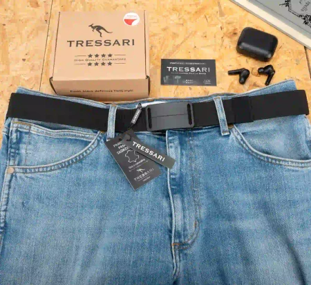 TRESSARI centura elastica cu catarama automata neagra
