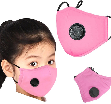 Mască roz din bumbac pentru copii