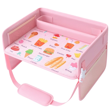 Masa de voiaj copii, organizator auto, roz