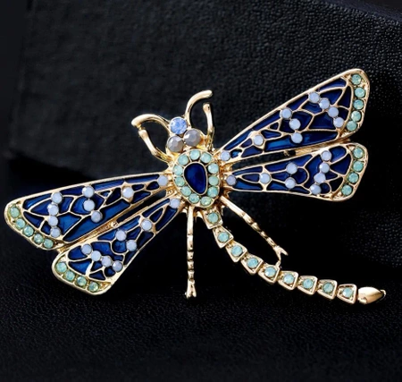 Broșă elegantă insecte libelule cu zirconi