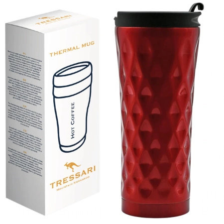 Cana termica TRESSARI, termos cafea etans, mare, 500ML, rosu