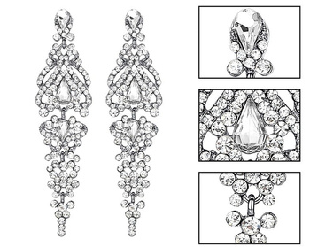 Cercei nunta argint, zirconiu lung, cristale pentru nunta