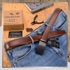 Curea bărbătească din piele maro TRESSARI pentru pantaloni 120 cm automată