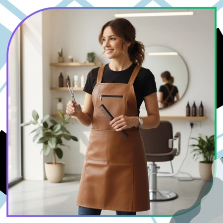 Șorț de bucătărie protector pentru bărbați și femei cu buzunare, impermeabil, maro