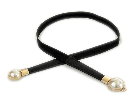 Curea îngustă de damă cu perle pentru o rochie