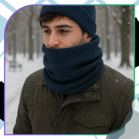 Eșarfă încălzitoare pentru gât de iarnă, eșarfă pentru bărbați și femei