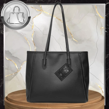 BAD&BAGS geanta shopper din piele de dama clasica neagra