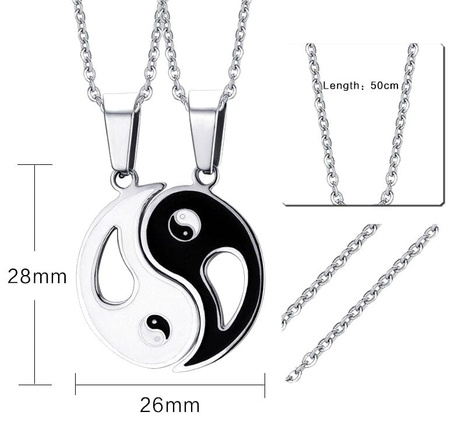 Colier Prietenie Oțel chirurgical Yin Yang BEST FRIENDS