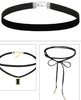 Set negru de 10 piese CHOKER colier cu curea din dantela