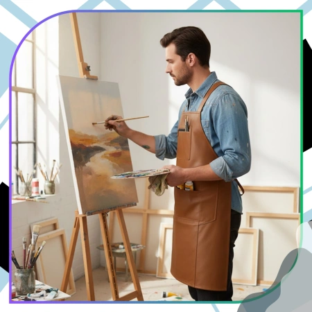 Șorț de bucătărie protector pentru bărbați și femei cu buzunare, impermeabil, maro