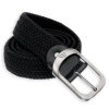 TRESSARI curea elastica impletita neagra catarama argintie