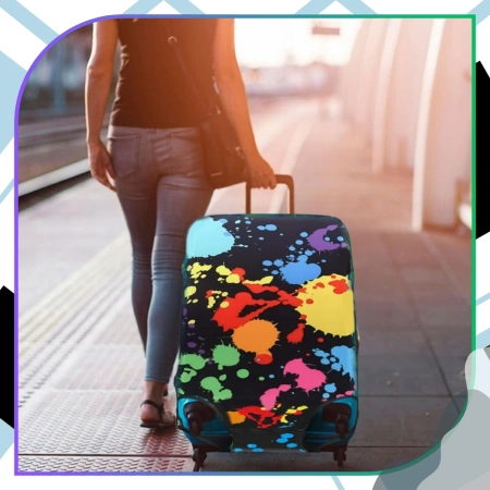 Husa de protectie elastica pentru valiza, bagaj de calatorie, colorata