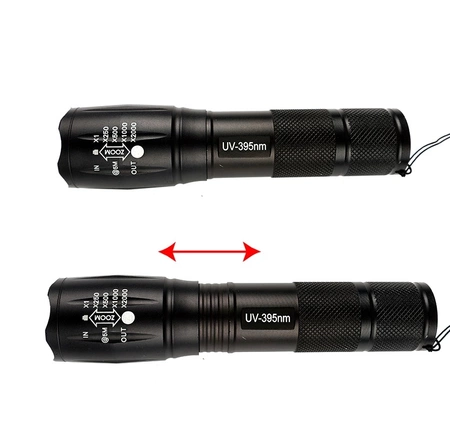Mini lanterna 2in1 detector UV detector aluminiu rezistent la apa