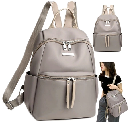 Rucsac de dama gri, rucsac urban, elegant, incapator