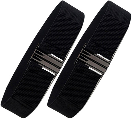 Curea elegantă pentru femei, centură neagră lată, elastică