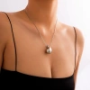 Colier pentru femei din oțel chirurgical 316L cu lacrimă de argint