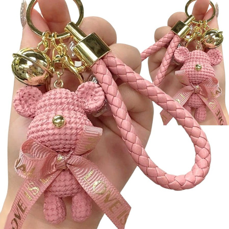 Breloc cu pandantiv ursuleț, roz