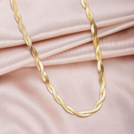 Colier elegant cu șarpe din oțel chirurgical auriu