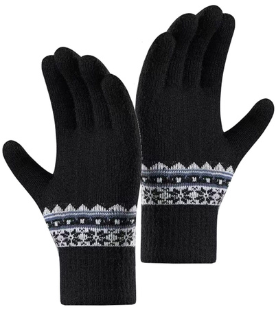 Mănuși de damă cu model nordic, iarnă caldă