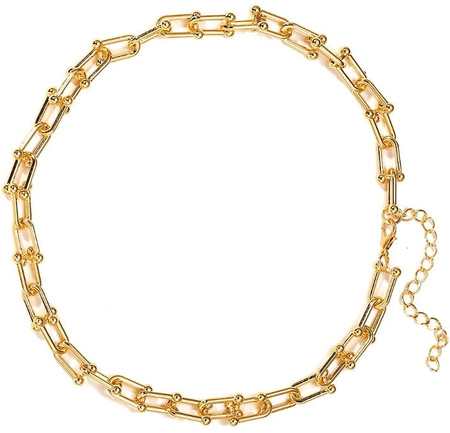 Colier de damă punk cu lanț de aur