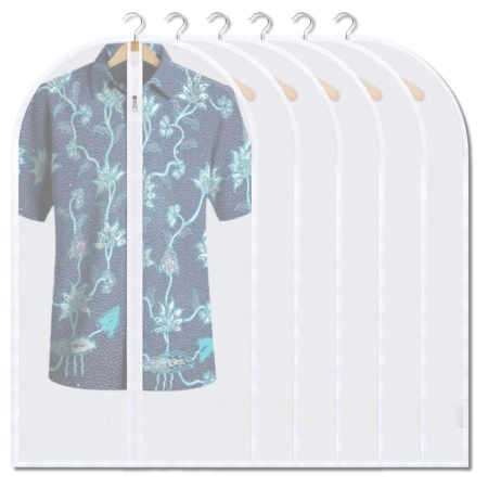 Husă impermeabilă pentru haine, organizator de dulap, albă, translucidă, set de 5