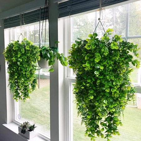Flori artificiale flori verzi eucalipt agățat decor